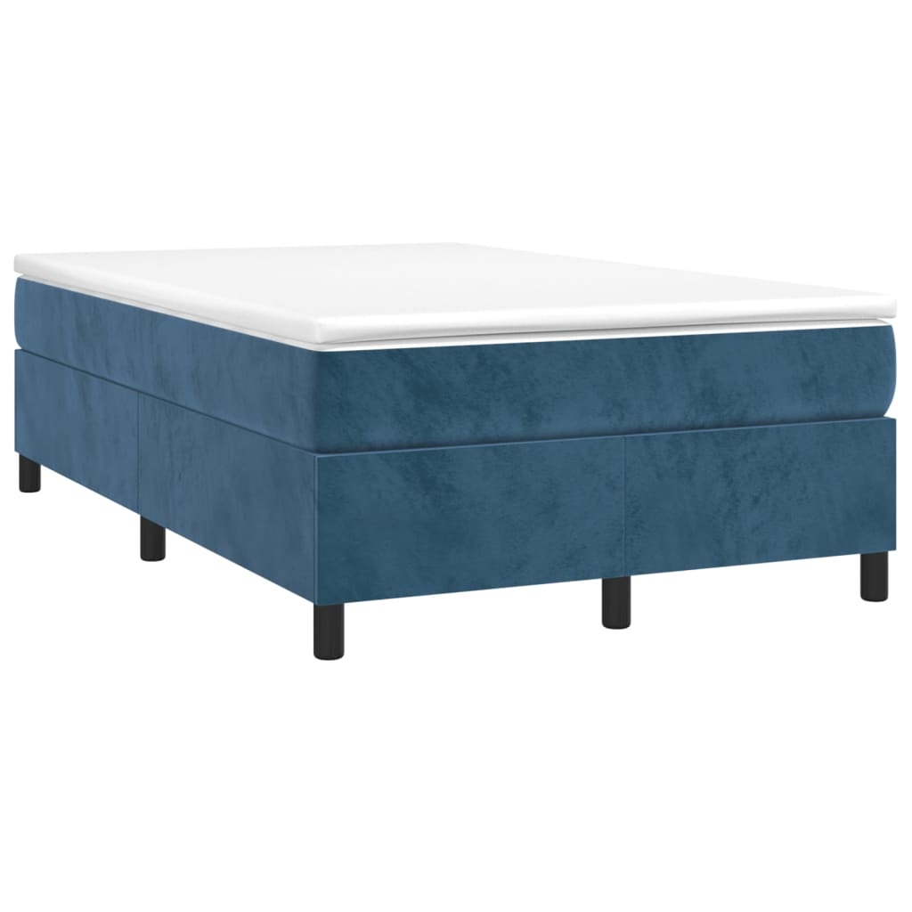 Boxspring Met Matras Fluweel Donker Blauw