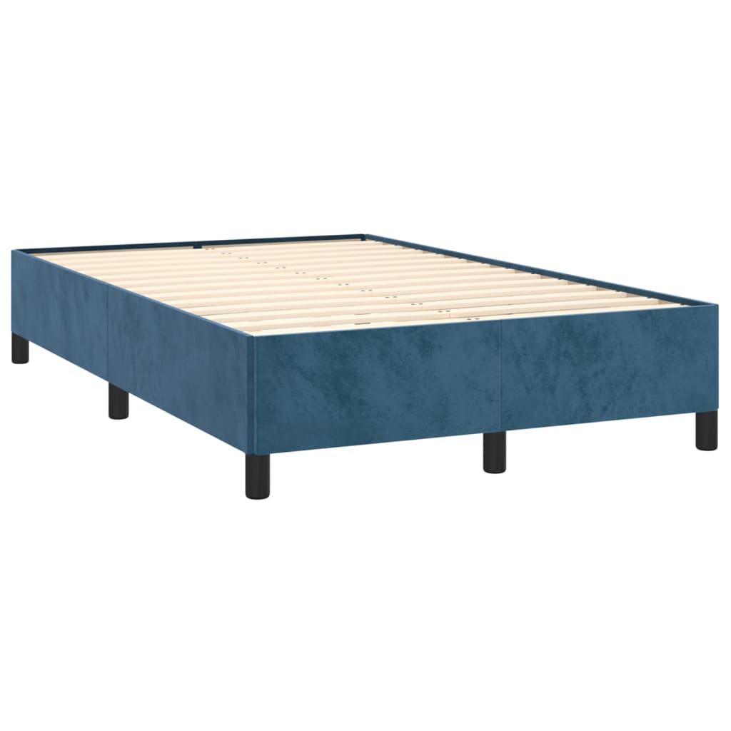 Boxspring Met Matras Fluweel Donker Blauw
