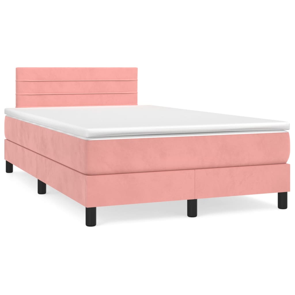Boxspring Met Matras En Led Fluweel
