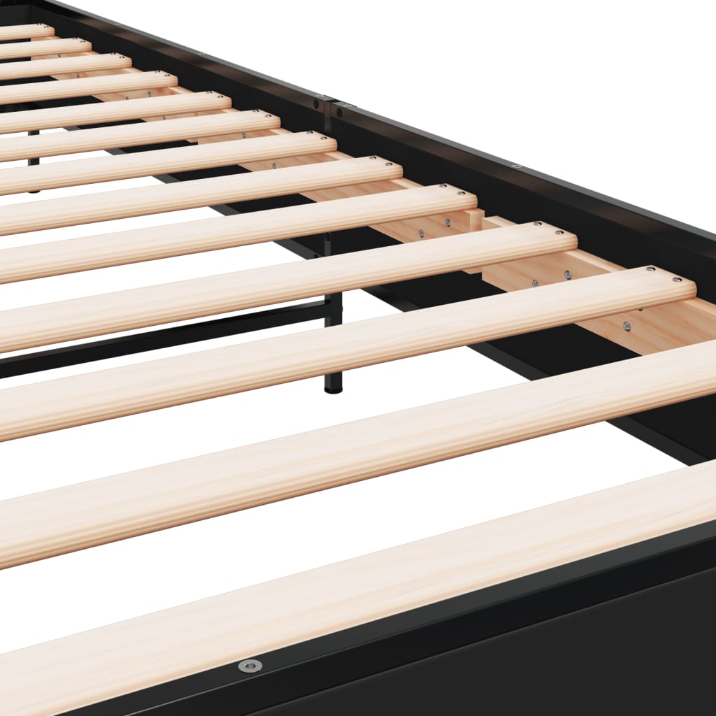 Bedframe Bewerkt Hout En Metaal