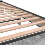 Bedframe Bewerkt Hout En Metaal Eiken