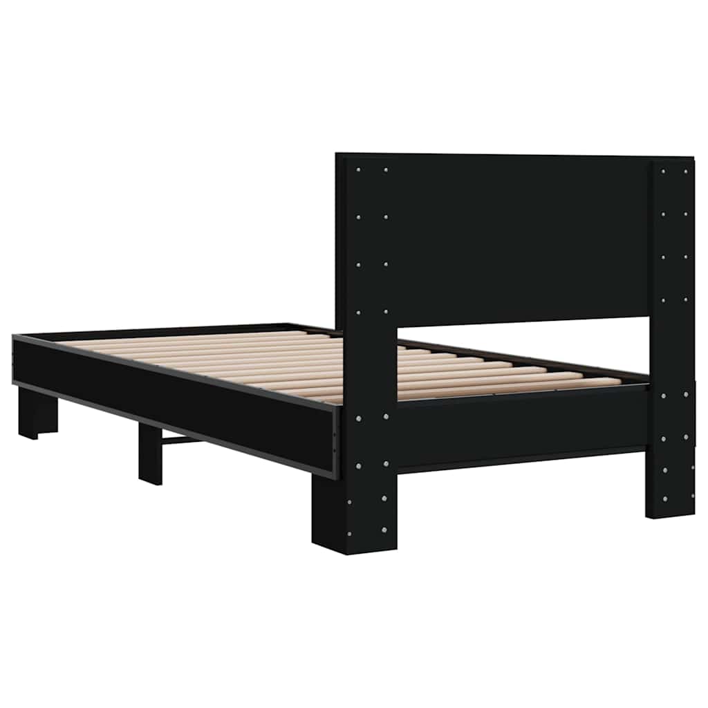 Bedframe Bewerkt Hout En Metaal