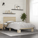 Bedframe Bewerkt Hout En Metaal