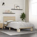 Bedframe Bewerkt Hout En Metaal
