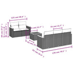 6-Delige Loungeset Met Kussens Poly Rattan Zwart