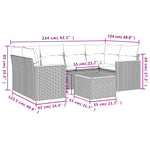 7-Delige Loungeset Met Kussens Poly Rattan Grijs