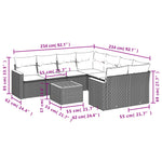 9-Delige Loungeset Met Kussens Poly Rattan Zwart