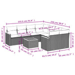 9-Delige Loungeset Met Kussens Poly Rattan Grijs