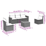 6-Delige Loungeset Met Kussens Poly Rattan Zwart