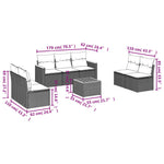 8-Delige Loungeset Met Kussens Poly Rattan Grijs