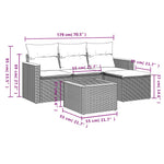 5-Delige Loungeset Met Kussens Poly Rattan Zwart