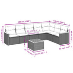 8-Delige Loungeset Met Kussens Poly Rattan Zwart
