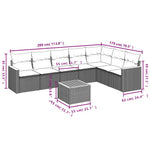 8-Delige Loungeset Met Kussens Poly Rattan Grijs