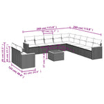 12-Delige Loungeset Met Kussens Poly Rattan Grijs