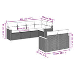 7-Delige Loungeset Met Kussens Poly Rattan Zwart