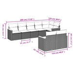 8-Delige Loungeset Met Kussens Poly Rattan Grijs