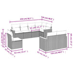 8-Delige Loungeset Met Kussens Poly Rattan Grijs