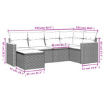6-Delige Loungeset Met Kussens Poly Rattan Beige