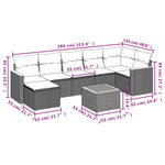 8-Delige Loungeset Met Kussens Poly Rattan Grijs