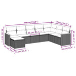 8-Delige Loungeset Met Kussens Poly Rattan Beige