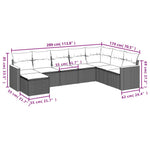 8-Delige Loungeset Met Kussens Poly Rattan Grijs