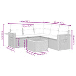 6-Delige Loungeset Met Kussens Poly Rattan Zwart