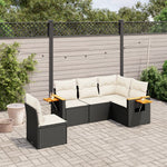5-Delige Loungeset Met Kussens Poly Rattan Zwart