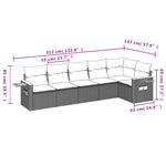 6-Delige Loungeset Met Kussens Poly Rattan Beige