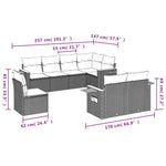 8-Delige Loungeset Met Kussens Poly Rattan Beige