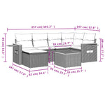 7-Delige Loungeset Met Kussens Poly Rattan Zwart