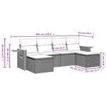 6-Delige Loungeset Met Kussens Poly Rattan Zwart