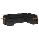 8-Delige Loungeset Met Kussens Poly Rattan Zwart
