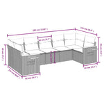 7-Delige Loungeset Met Kussens Poly Rattan Beige