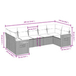 7-Delige Loungeset Met Kussens Poly Rattan Beige