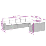 9-Delige Loungeset Met Kussens Poly Rattan Zwart