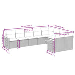9-Delige Loungeset Met Kussens Poly Rattan Beige