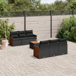 7-Delige Loungeset Met Kussens Poly Rattan Zwart