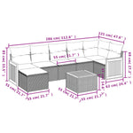 8-Delige Loungeset Met Kussens Poly Rattan Grijs
