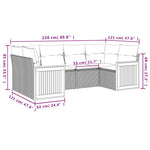 6-Delige Loungeset Met Kussens Poly Rattan Beige