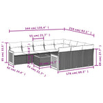 11-Delige Loungeset Met Kussens Poly Rattan Zwart