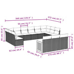 13-Delige Loungeset Met Kussens Poly Rattan Zwart