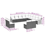 13-Delige Loungeset Met Kussens Poly Rattan Beige