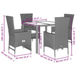 5-Delige Tuinset Met Kussens Poly Rattan Beige