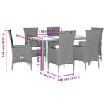 7-Delige Tuinset Met Kussens Poly Rattan Beige