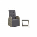 2-Delige Tuinset Met Kussens Poly Rattan Grijs