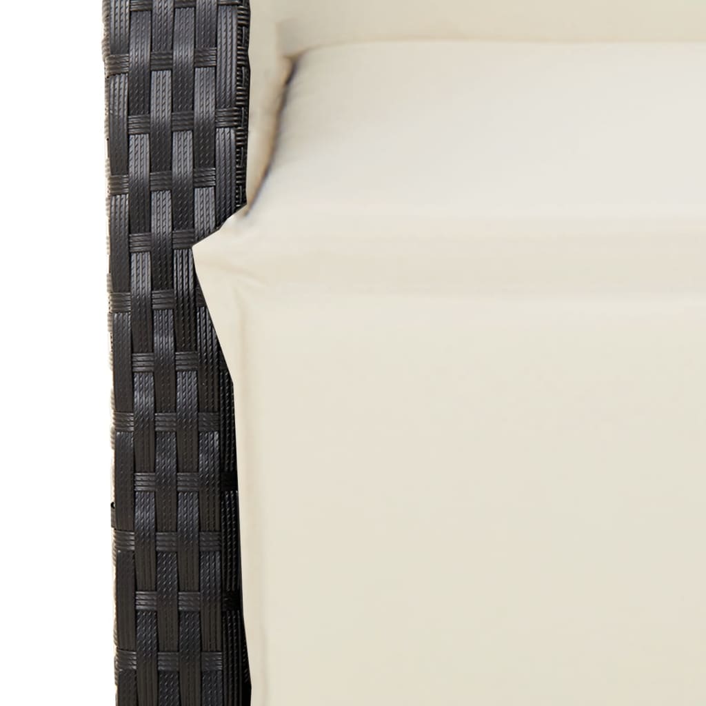 3-Delige Tuinset Met Kussens Poly Rattan Zwart