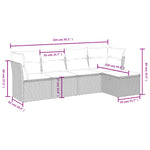 5-Delige Loungeset Met Kussens Poly Rattan Gemengd Beige