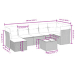 8-Delige Loungeset Met Kussens Poly Rattan Gemengd Beige