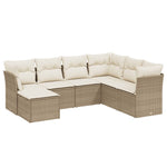 7-Delige Loungeset Met Kussens Poly Rattan Beige