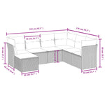 7-Delige Loungeset Met Kussens Poly Rattan Gemengd Beige